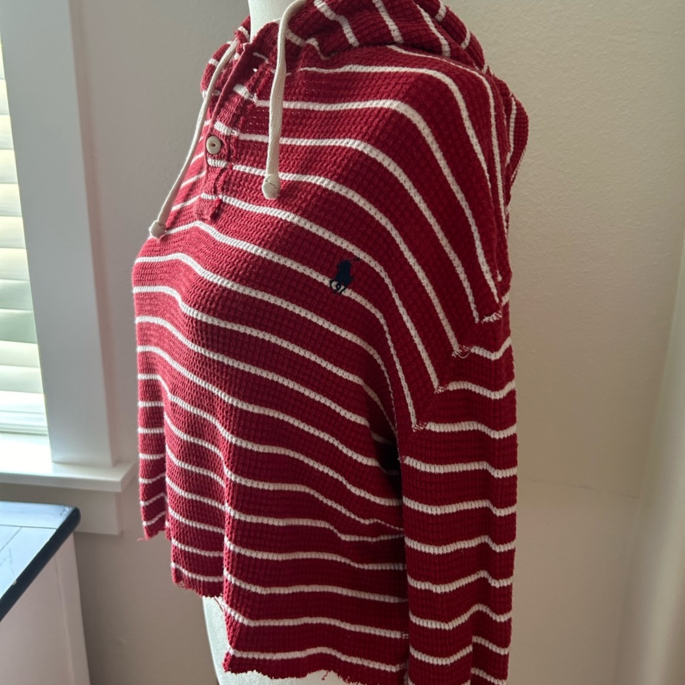Vibrant red striped crop top